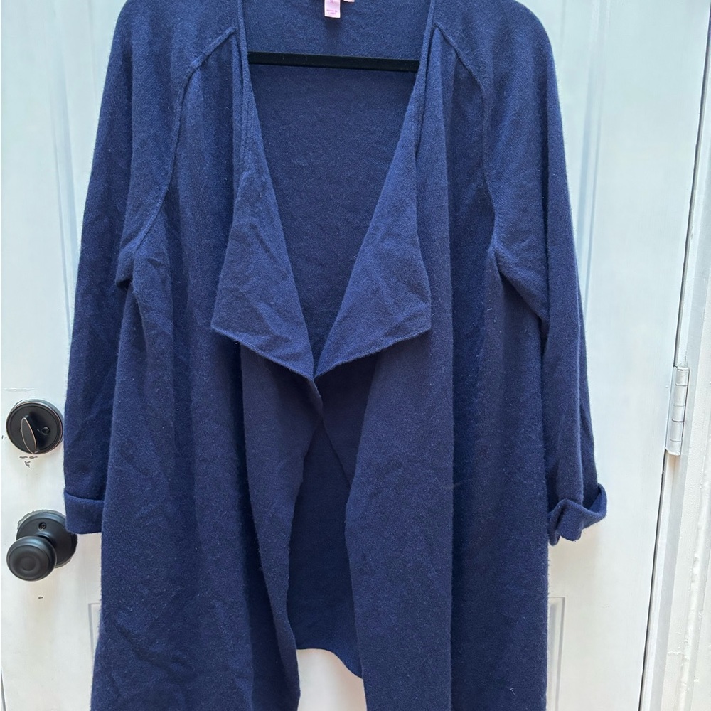 Lilly Pulitzer Blue Cashmere Open Cardigan